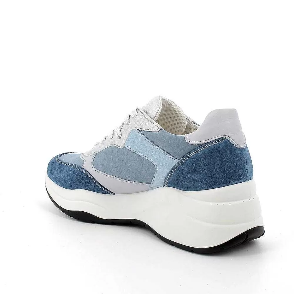 Zeppe | Igi&Co Sneakers Con Zeppa Da Donna Jeans-Azzurro