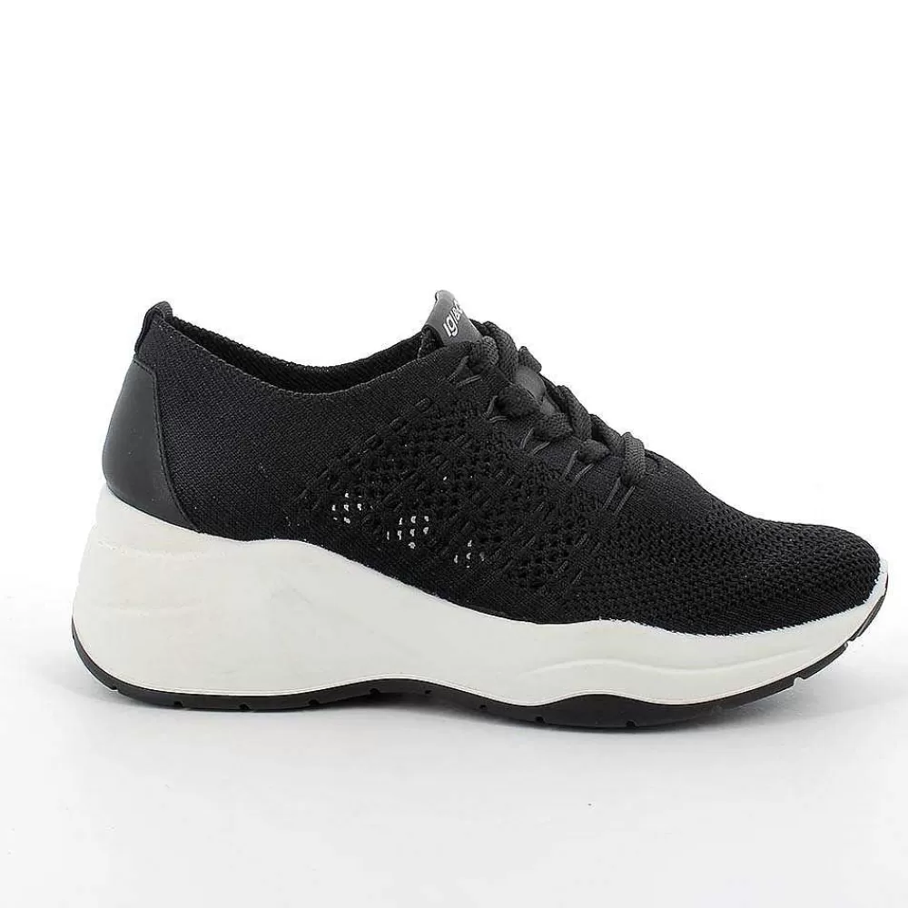 Zeppe | Igi&Co Sneakers Con Zeppa Da Donna Nero