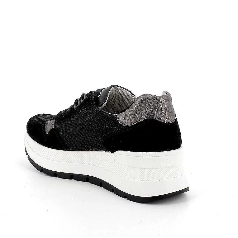 Zeppe | Igi&Co Sneakers Con Zeppa Da Donna Nero