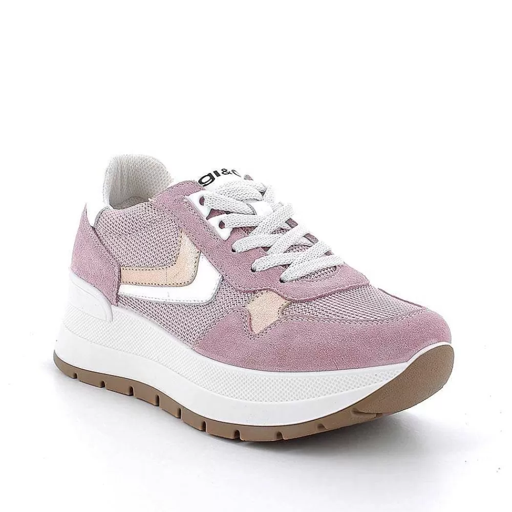 Zeppe | Igi&Co Sneakers Con Zeppa Da Donna Rosa-Chiffon