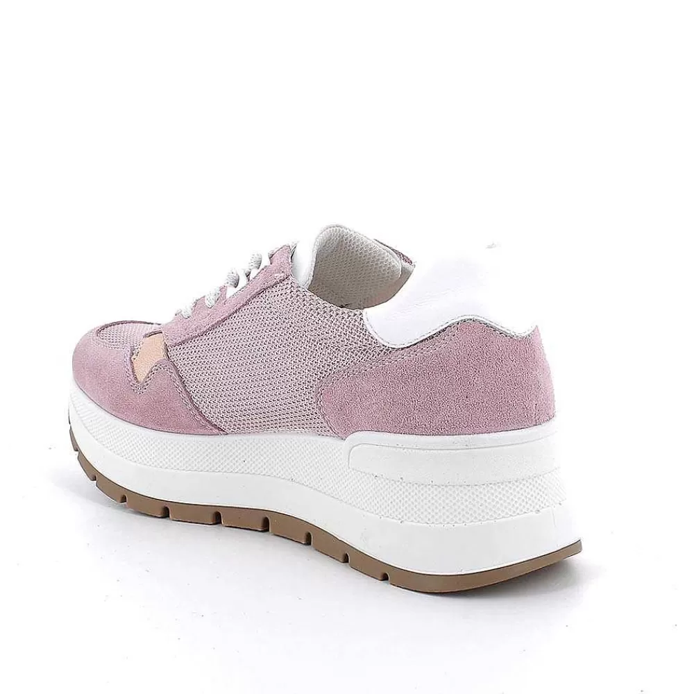 Zeppe | Igi&Co Sneakers Con Zeppa Da Donna Rosa-Chiffon