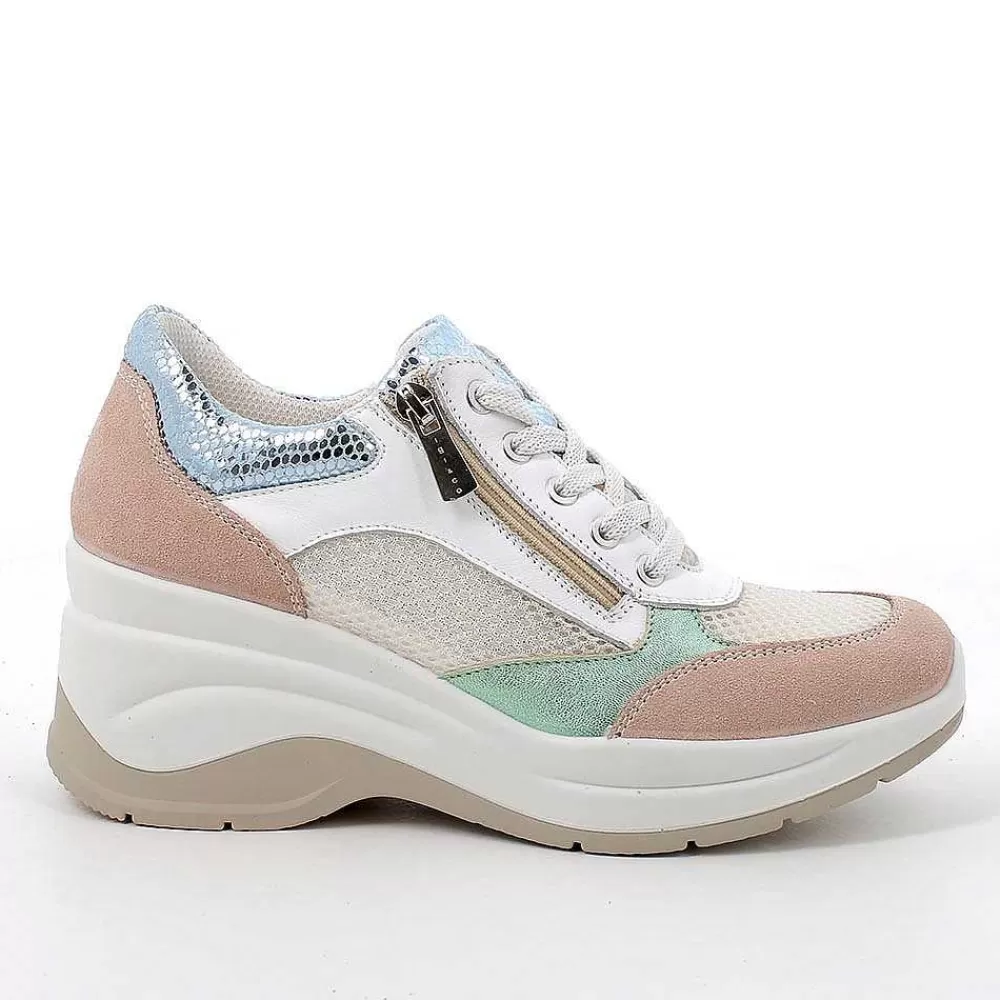 Zeppe | Igi&Co Sneakers Con Zeppa Da Donna Skin-Bianco