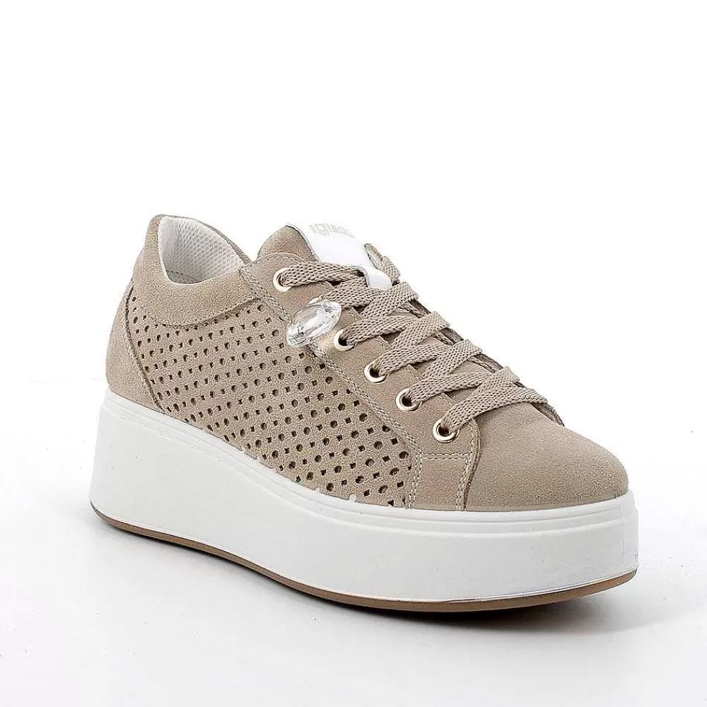 Zeppe | Igi&Co Sneakers Con Zeppa In Pelle Da Donna Avorio