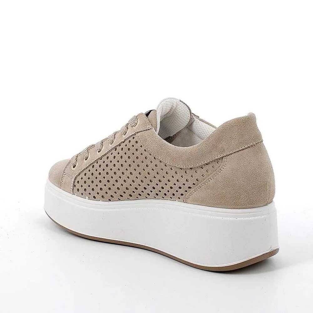 Zeppe | Igi&Co Sneakers Con Zeppa In Pelle Da Donna Avorio