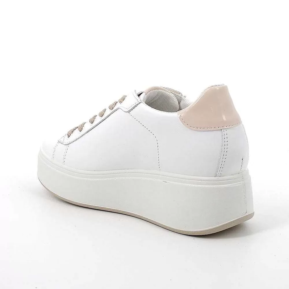 Zeppe | Igi&Co Sneakers Con Zeppa In Pelle Da Donna Bianco