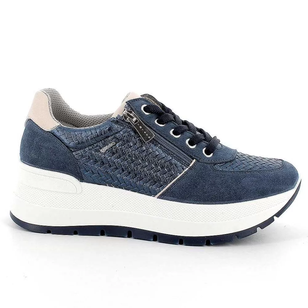 Zeppe | Igi&Co Sneakers Con Zeppa In Pelle Da Donna Jeans