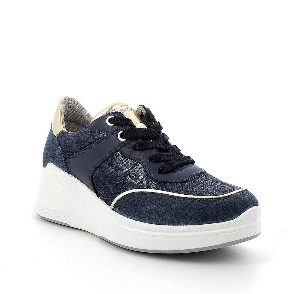 Zeppe | Igi&Co Sneakers Con Zeppa In Pelle Da Donna Jeans