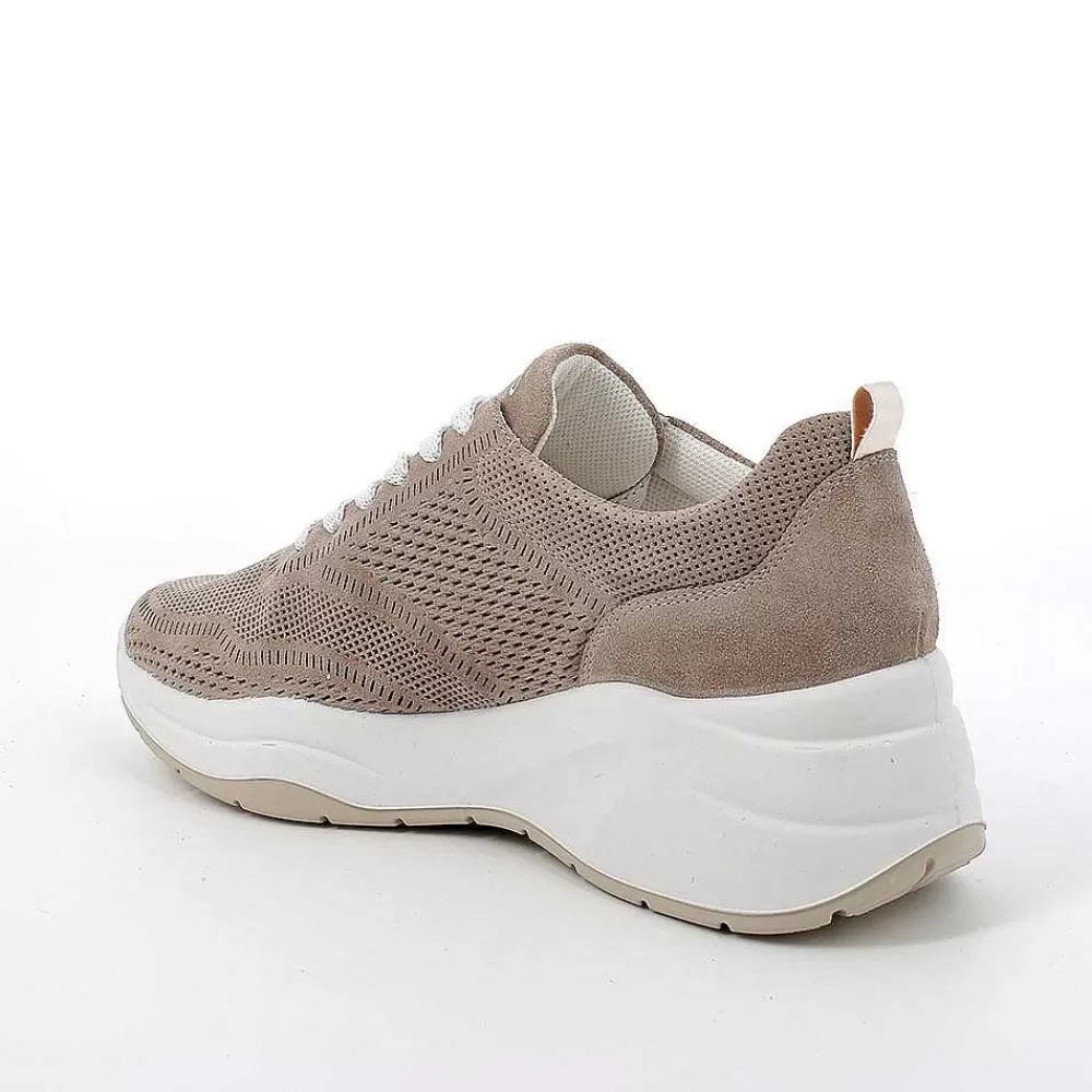 Zeppe | Igi&Co Sneakers Con Zeppa In Pelle Da Donna Visone