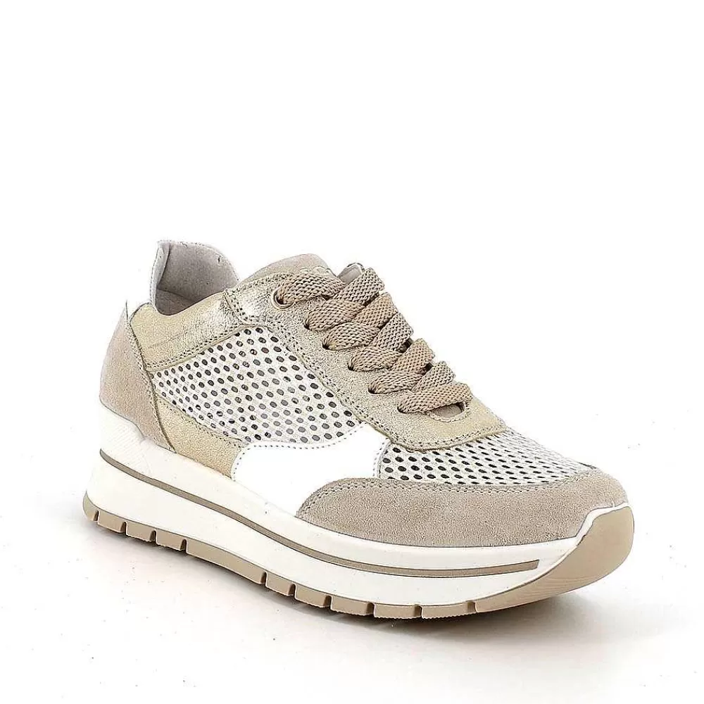 Sneakers | Igi&Co Sneakers Da Donna Beige-Bianco-Platino