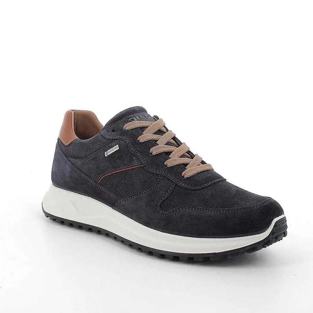 Sneakers | Igi&Co Sneakers Gore-Tex In Pelle Da Uomo Blu