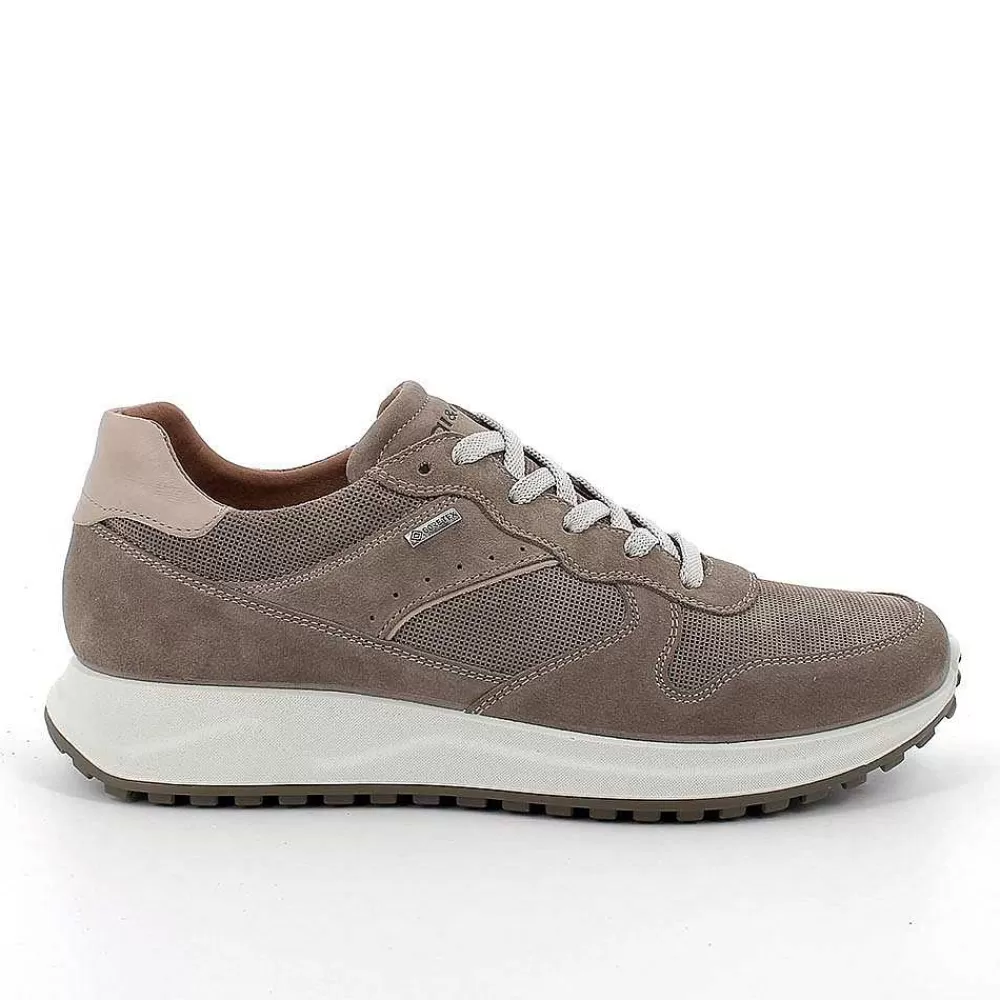 Sneakers | Igi&Co Sneakers Gore-Tex In Pelle Da Uomo Peltro