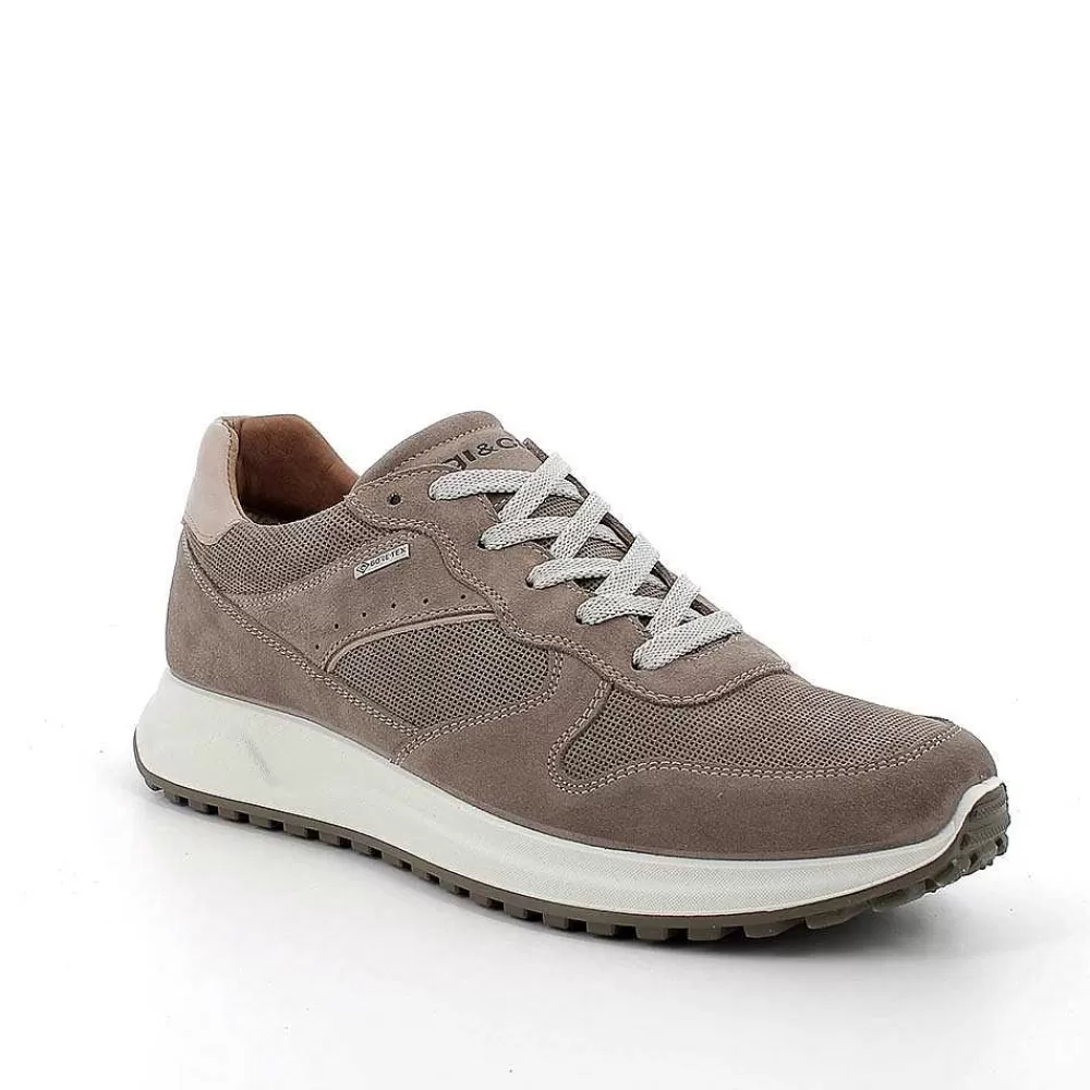 Sneakers | Igi&Co Sneakers Gore-Tex In Pelle Da Uomo Peltro