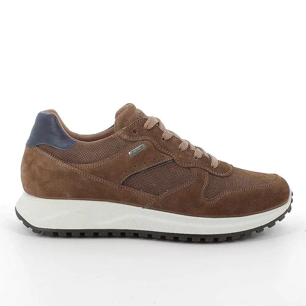 Sneakers | Igi&Co Sneakers Gore-Tex In Pelle Da Uomo Tabacco