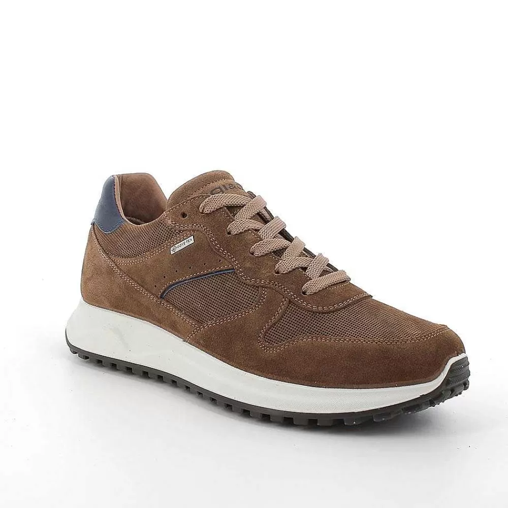 Sneakers | Igi&Co Sneakers Gore-Tex In Pelle Da Uomo Tabacco