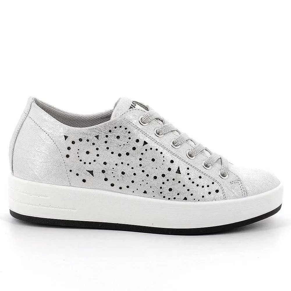 Sneakers | Igi&Co Sneakers In Pelle Da Donna Argento