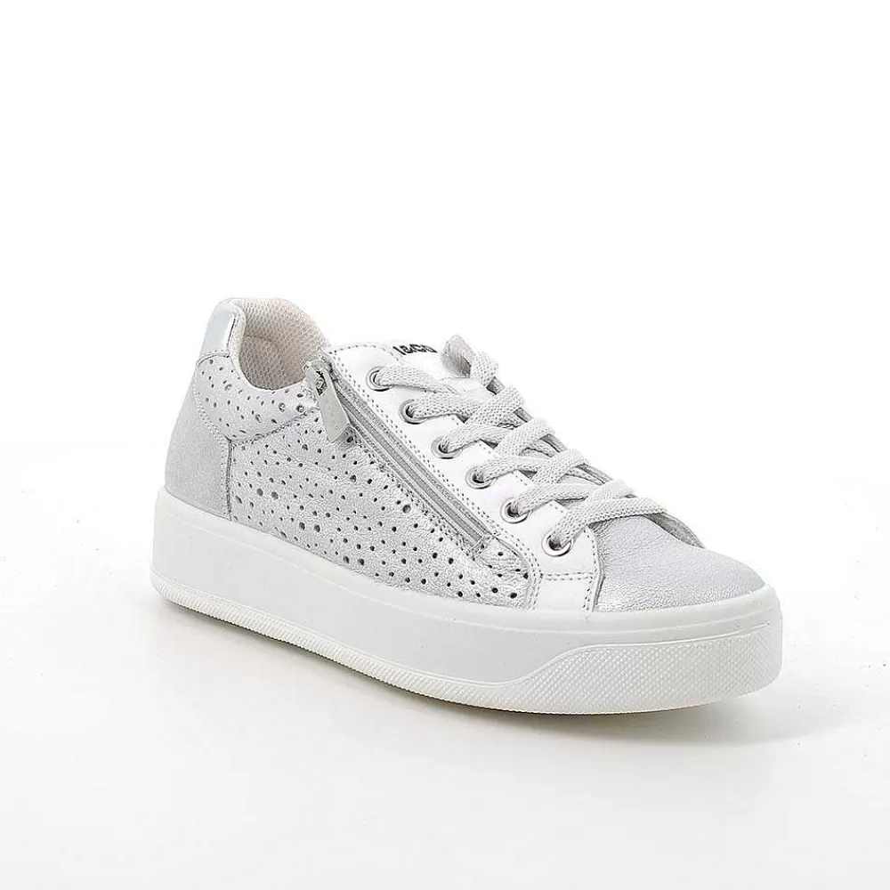 Sneakers | Igi&Co Sneakers In Pelle Da Donna Argento