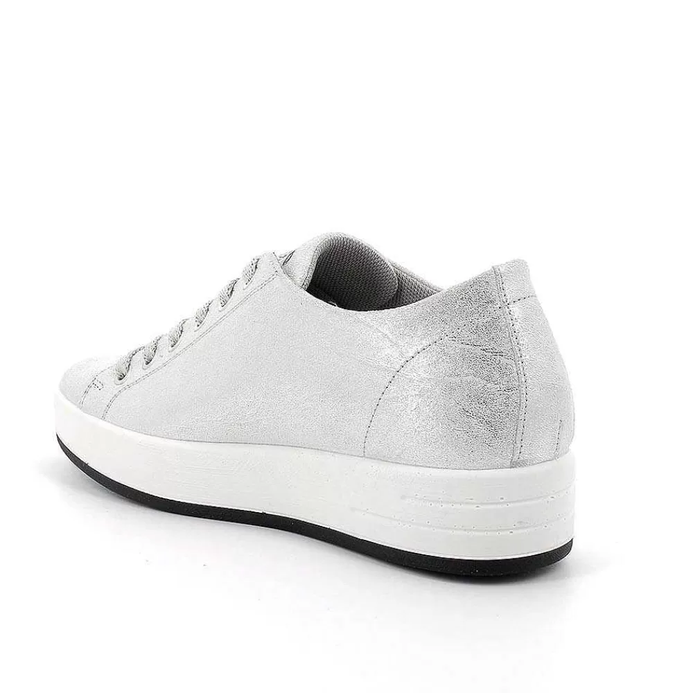 Sneakers | Igi&Co Sneakers In Pelle Da Donna Argento