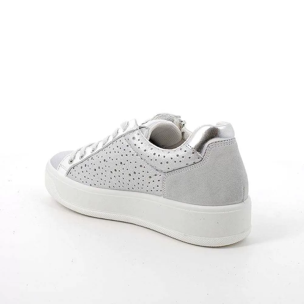 Sneakers | Igi&Co Sneakers In Pelle Da Donna Argento