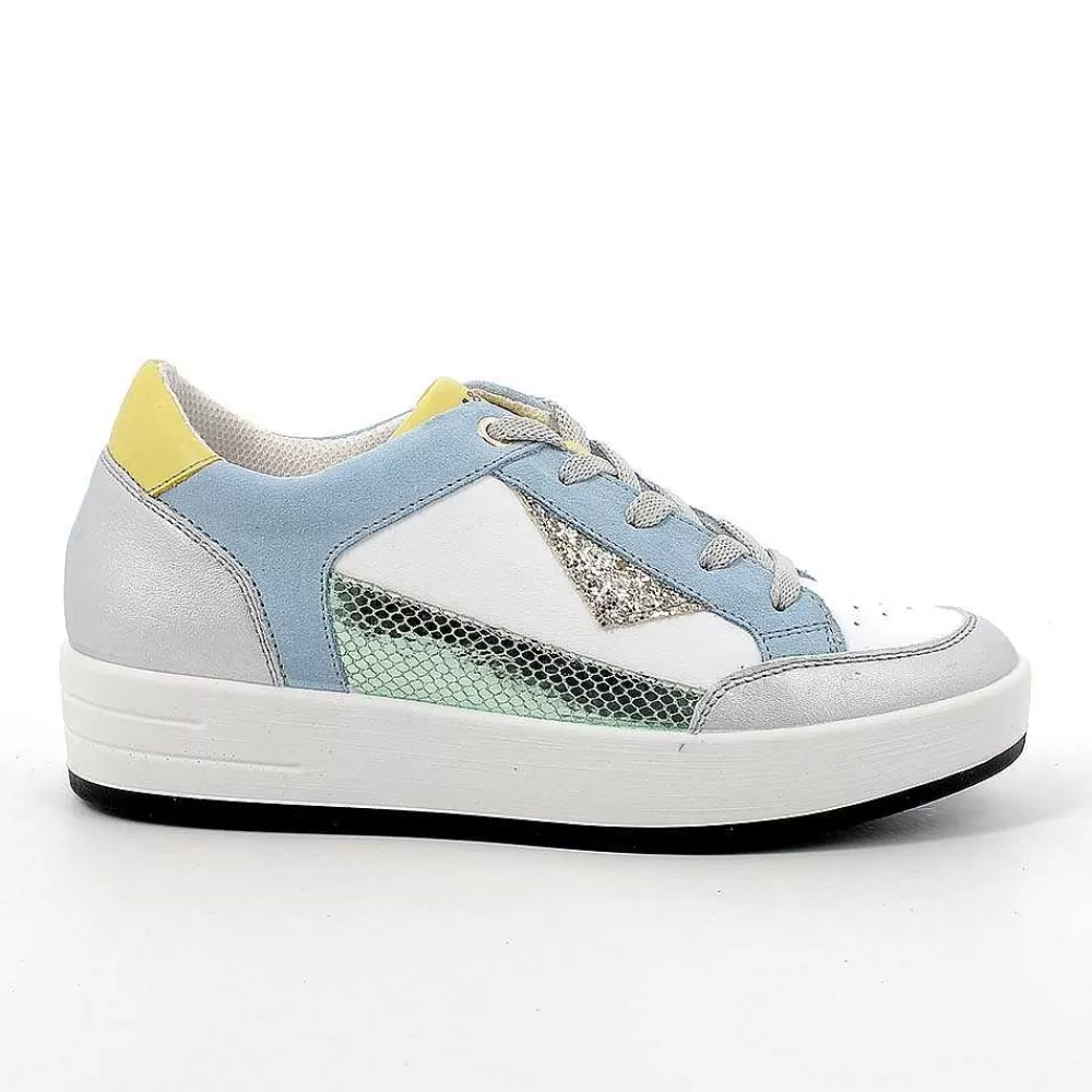 Sneakers | Igi&Co Sneakers In Pelle Da Donna Argento-Bianco