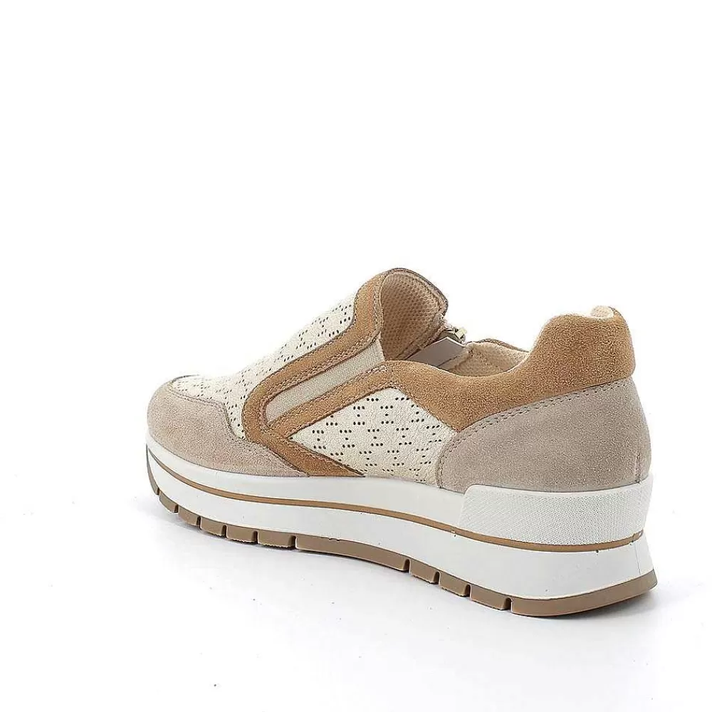 Sneakers | Igi&Co Sneakers In Pelle Da Donna Avorio-Platino