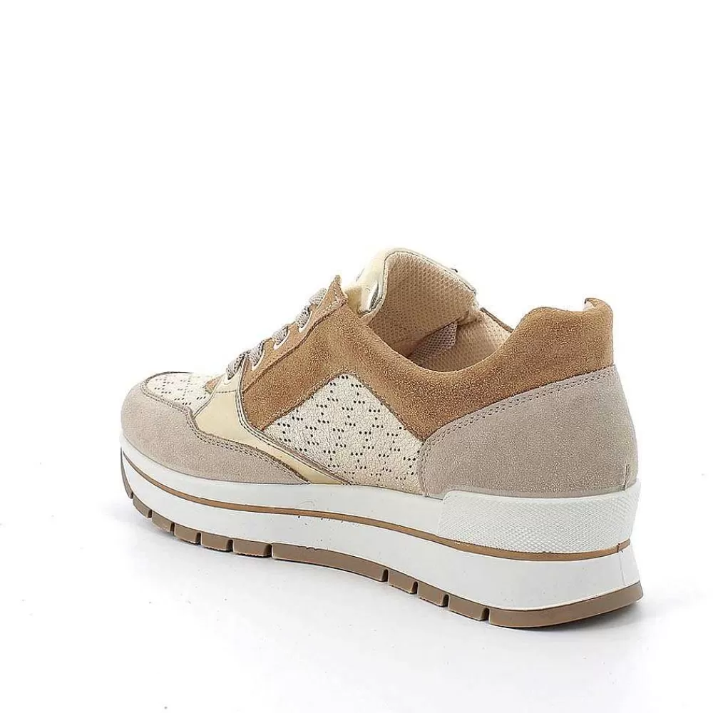 Sneakers | Igi&Co Sneakers In Pelle Da Donna Avorio-Platino