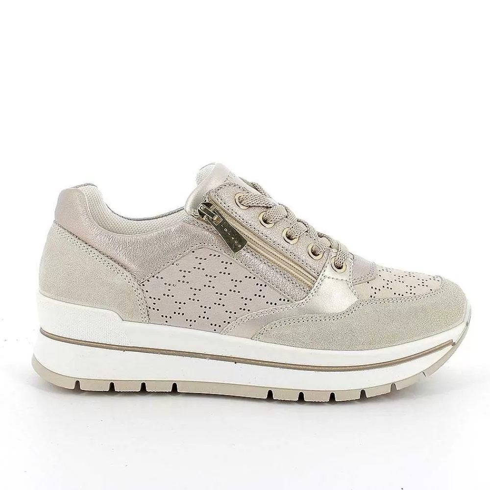 Sneakers | Igi&Co Sneakers In Pelle Da Donna Beige-Panna