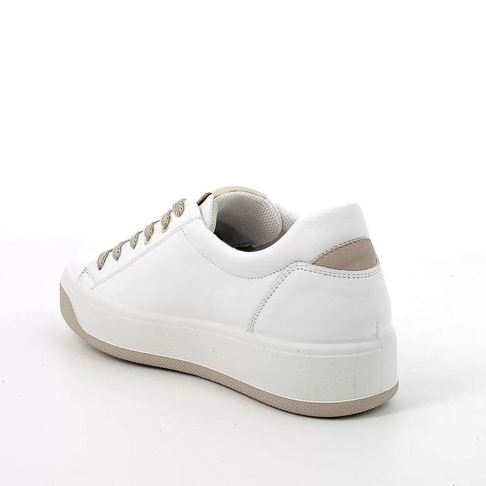 Sneakers | Igi&Co Sneakers In Pelle Da Donna Bianco-Beige