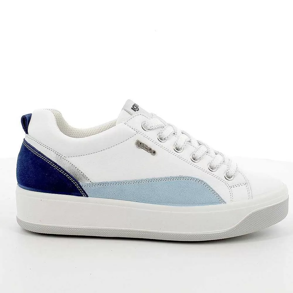 Sneakers | Igi&Co Sneakers In Pelle Da Donna Bianco-Blu