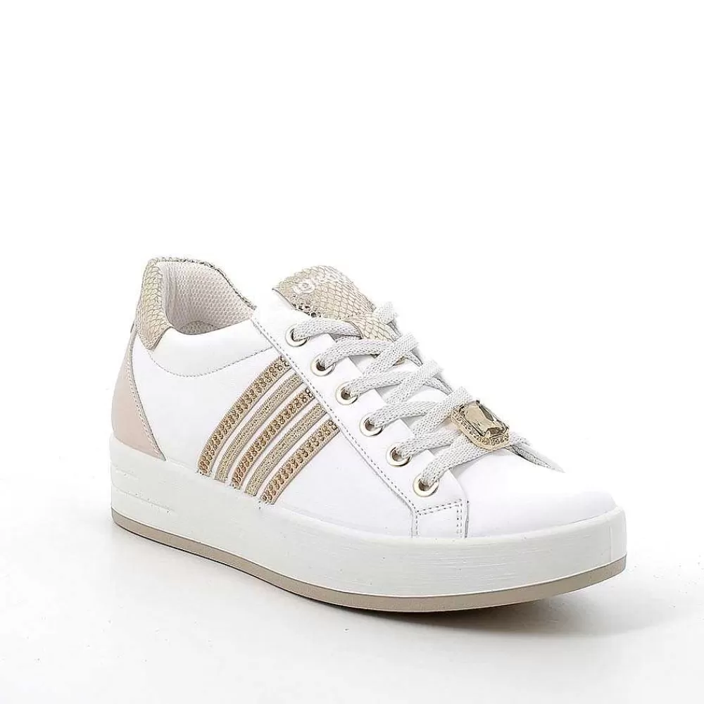 Sneakers | Igi&Co Sneakers In Pelle Da Donna Bianco-Ecru