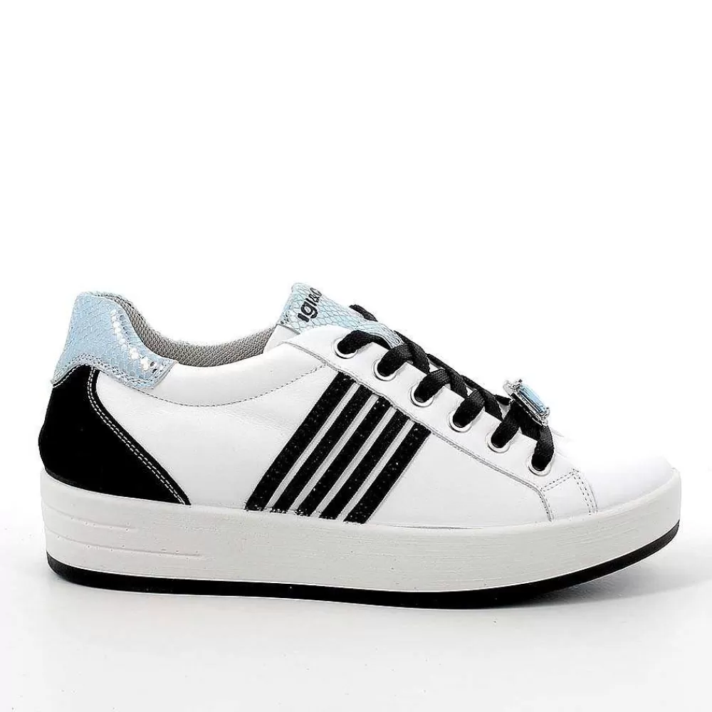 Sneakers | Igi&Co Sneakers In Pelle Da Donna Bianco-Nero