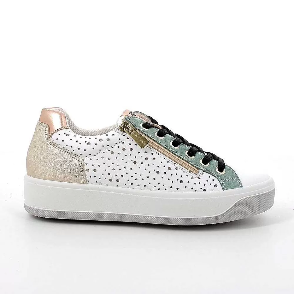 Sneakers | Igi&Co Sneakers In Pelle Da Donna Bianco-Verde