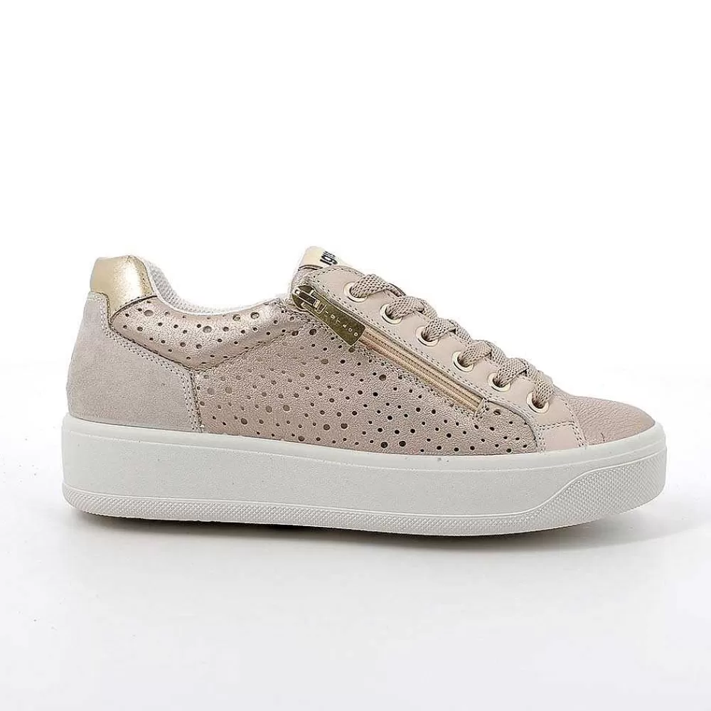 Sneakers | Igi&Co Sneakers In Pelle Da Donna Champagne