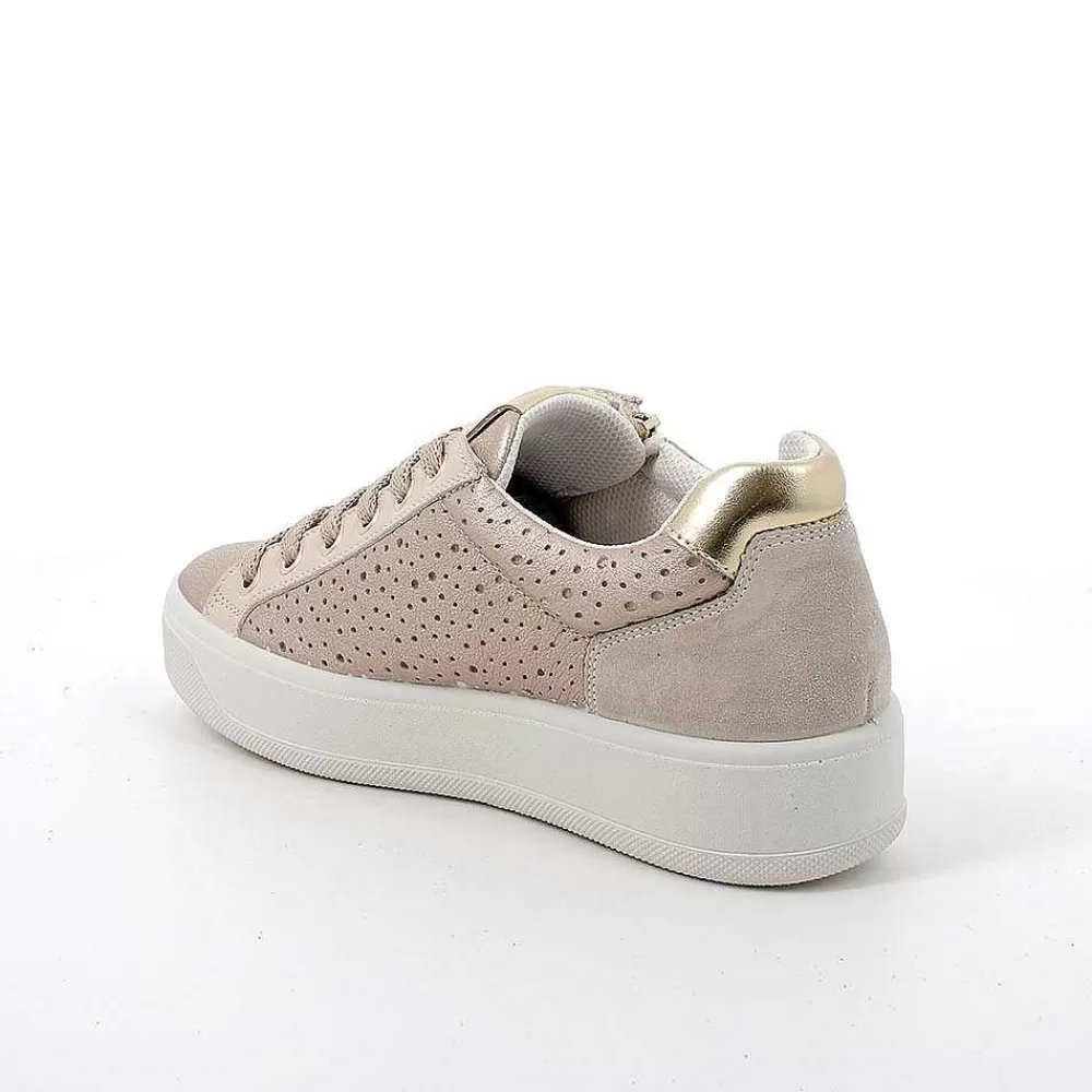 Sneakers | Igi&Co Sneakers In Pelle Da Donna Champagne