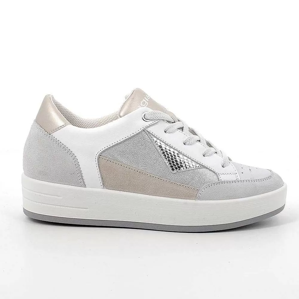 Sneakers | Igi&Co Sneakers In Pelle Da Donna Cristal-Argento