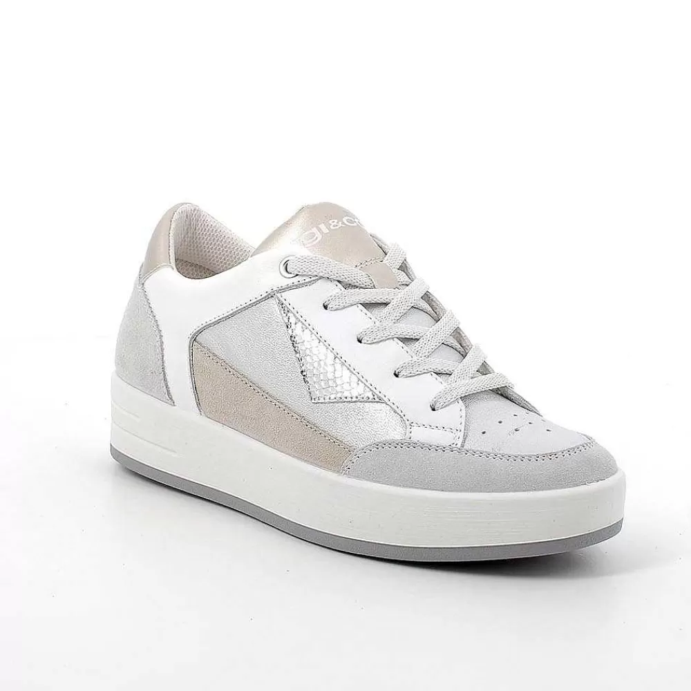 Sneakers | Igi&Co Sneakers In Pelle Da Donna Cristal-Argento