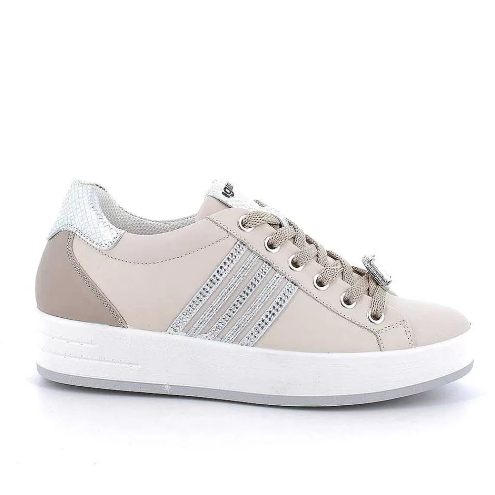 Sneakers | Igi&Co Sneakers In Pelle Da Donna Ecru