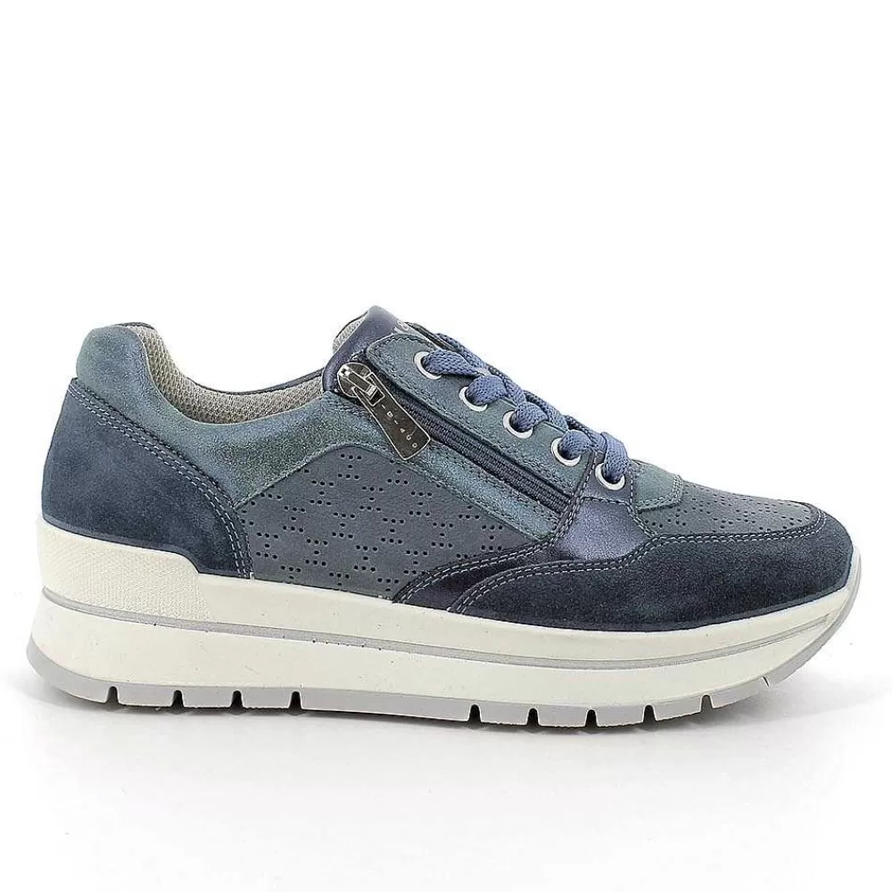 Sneakers | Igi&Co Sneakers In Pelle Da Donna Jeans-Avio