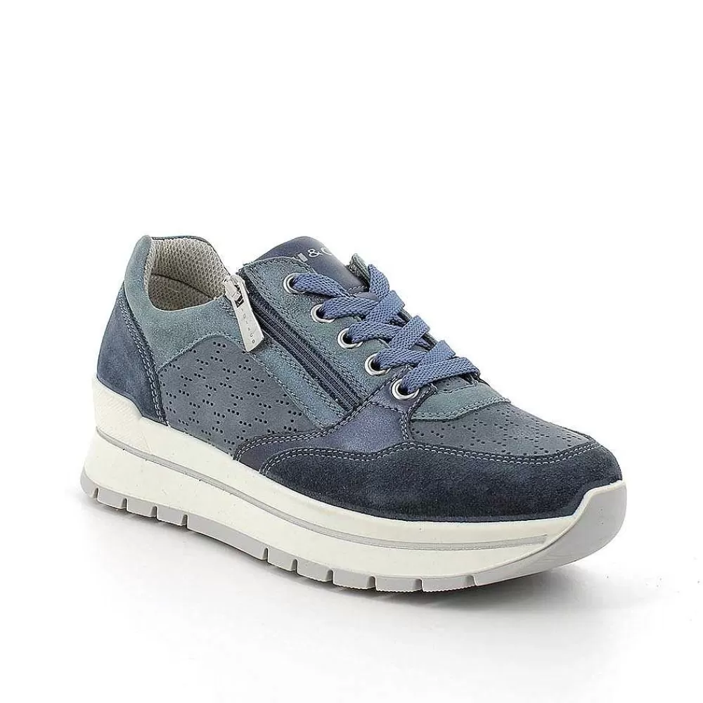 Sneakers | Igi&Co Sneakers In Pelle Da Donna Jeans-Avio