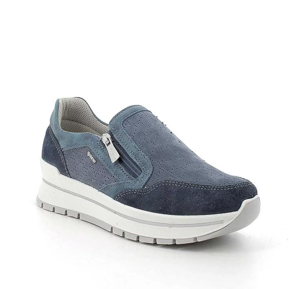 Sneakers | Igi&Co Sneakers In Pelle Da Donna Jeans-Avio