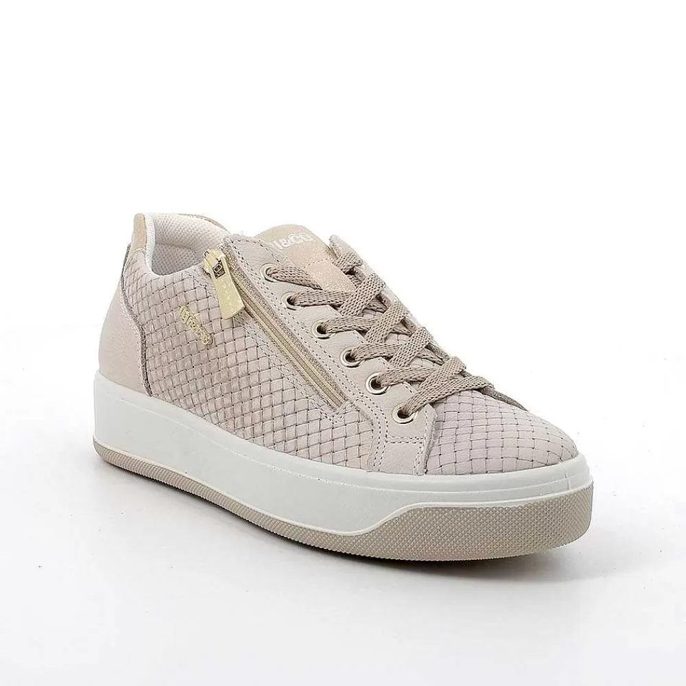 Sneakers | Igi&Co Sneakers In Pelle Da Donna Panna