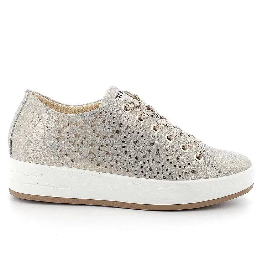 Sneakers | Igi&Co Sneakers In Pelle Da Donna Platino