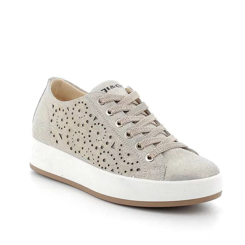 Sneakers | Igi&Co Sneakers In Pelle Da Donna Platino