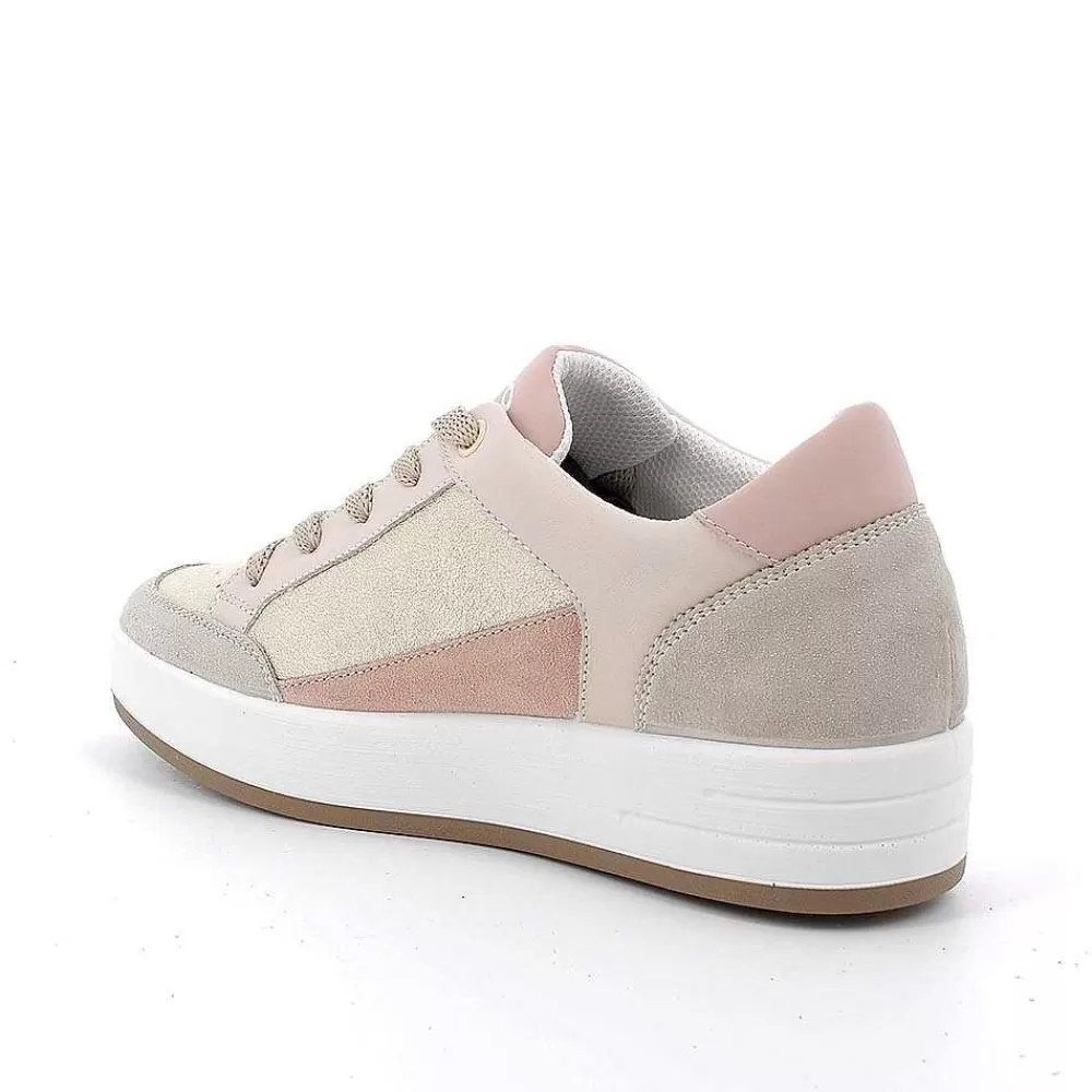 Sneakers | Igi&Co Sneakers In Pelle Da Donna Platino-Beige