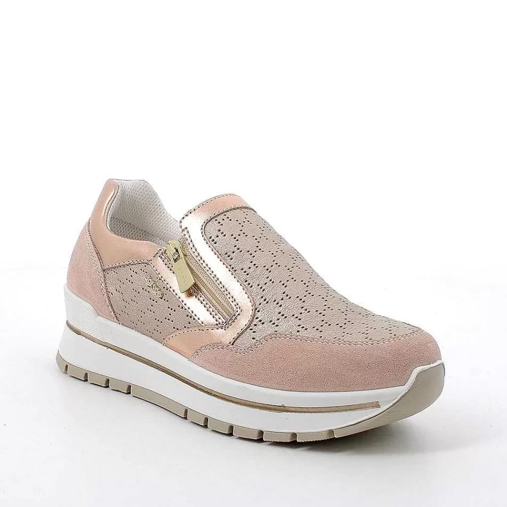 Sneakers | Igi&Co Sneakers In Pelle Da Donna Skin-Champagne