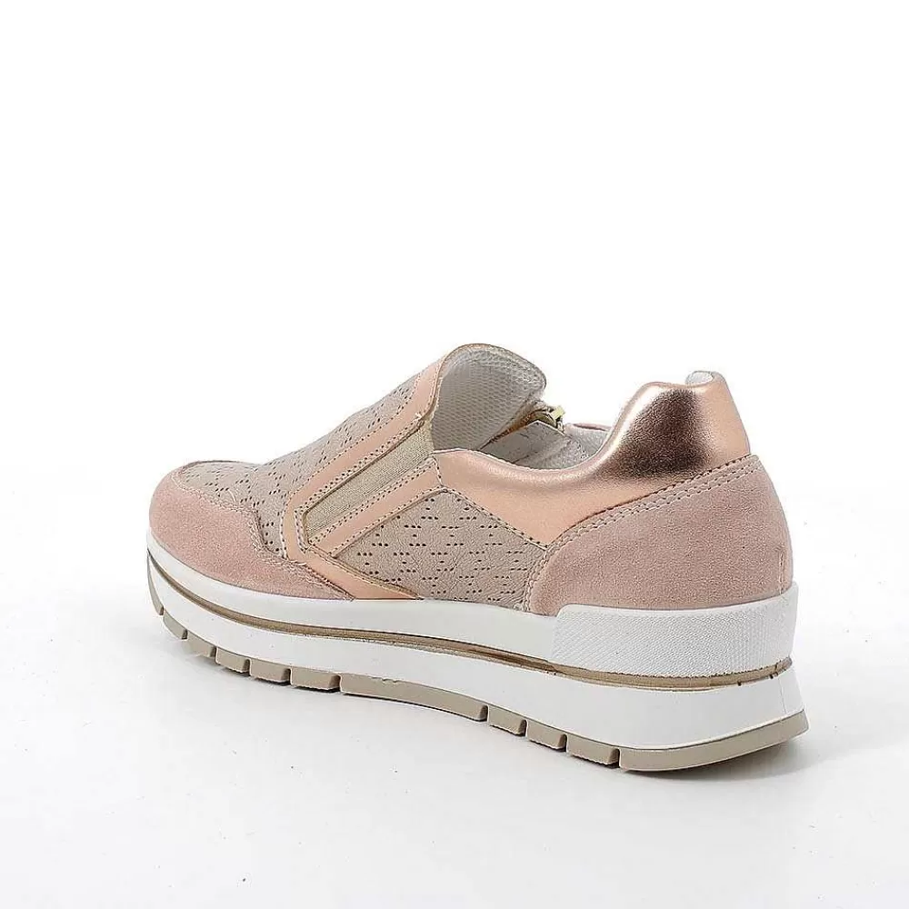 Sneakers | Igi&Co Sneakers In Pelle Da Donna Skin-Champagne