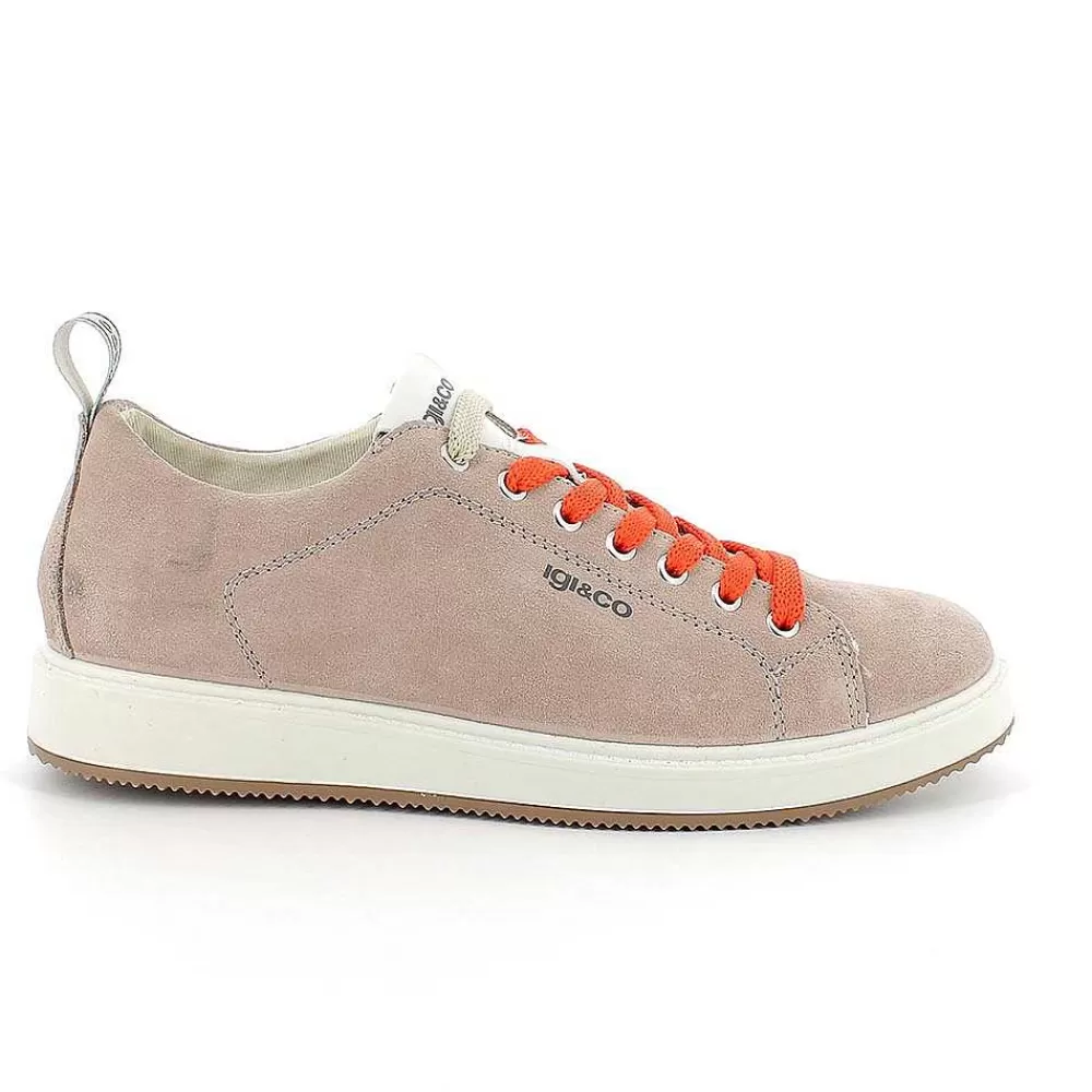 Sneakers | Igi&Co Sneakers In Pelle Da Uomo Beige Scuro