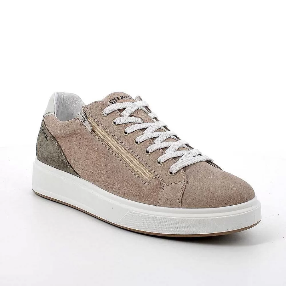 Sneakers | Igi&Co Sneakers In Pelle Da Uomo Beige Scuro