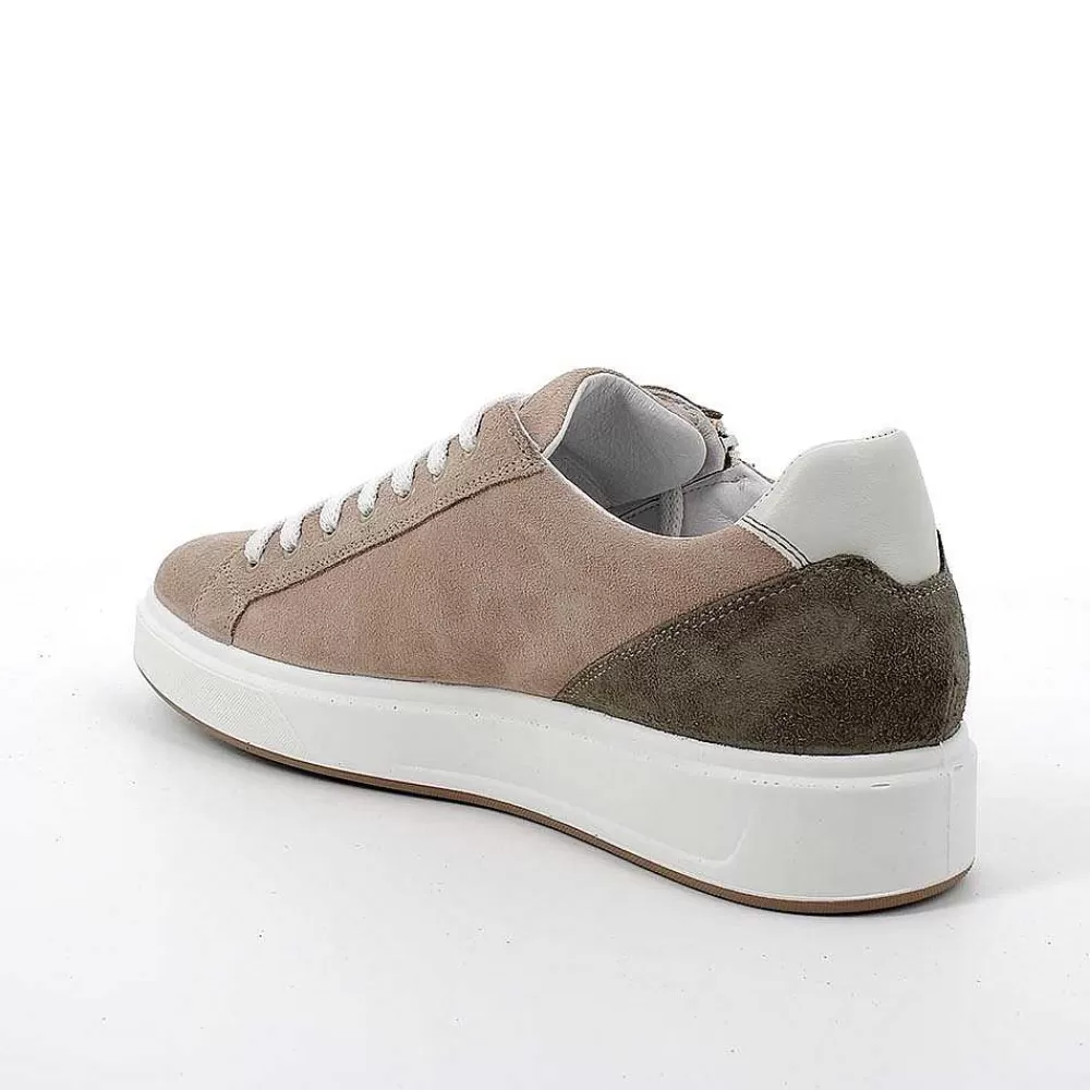 Sneakers | Igi&Co Sneakers In Pelle Da Uomo Beige Scuro