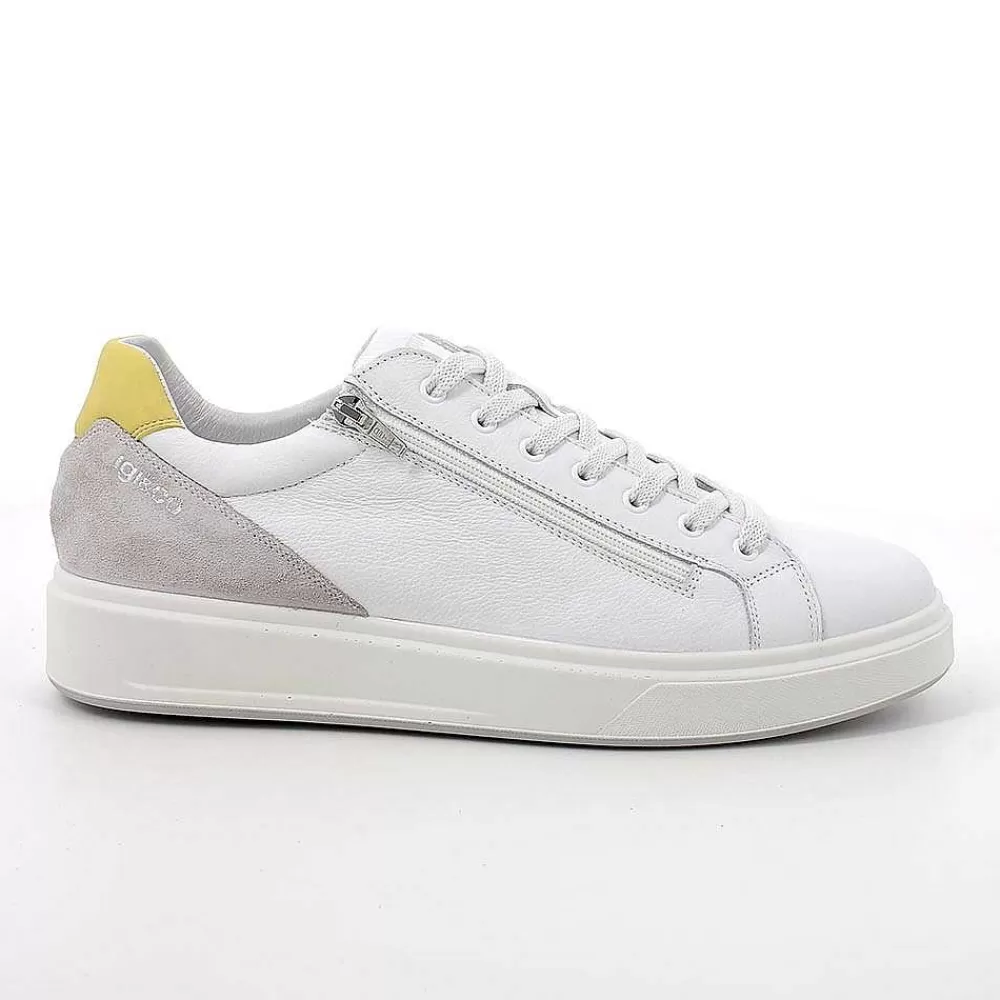 Sneakers | Igi&Co Sneakers In Pelle Da Uomo Bianco