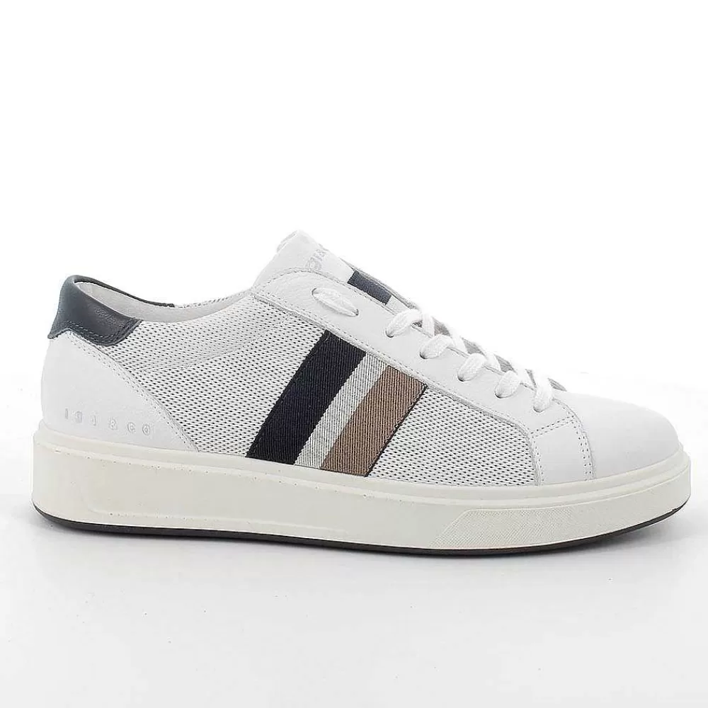 Sneakers | Igi&Co Sneakers In Pelle Da Uomo Bianco-Blu